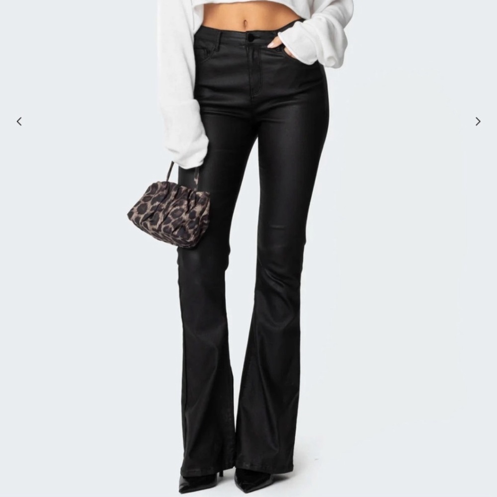 Edikted Luna Faux Leather Flare Size Small